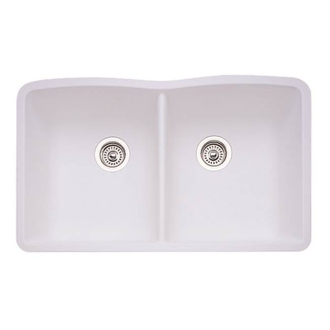 Blanco Diamond Equal Double Bowl - White - cabinetknobsonline