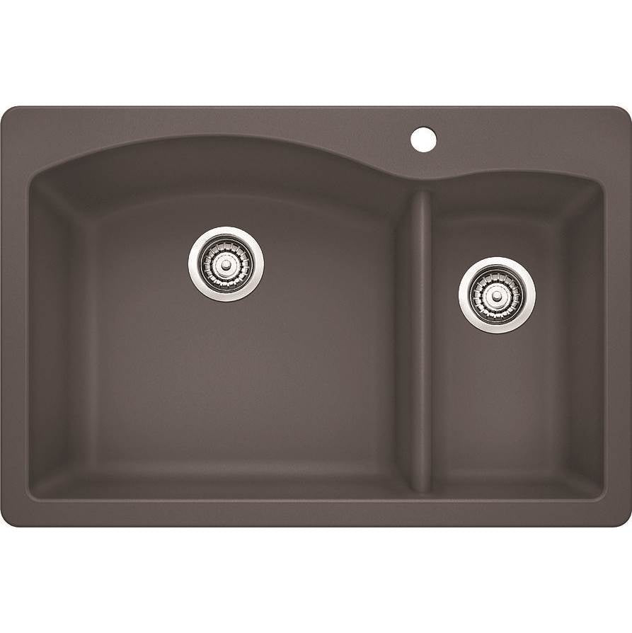 Blanco Diamond 1-1-2 Bowl Dual Deck - Cinder - cabinetknobsonline