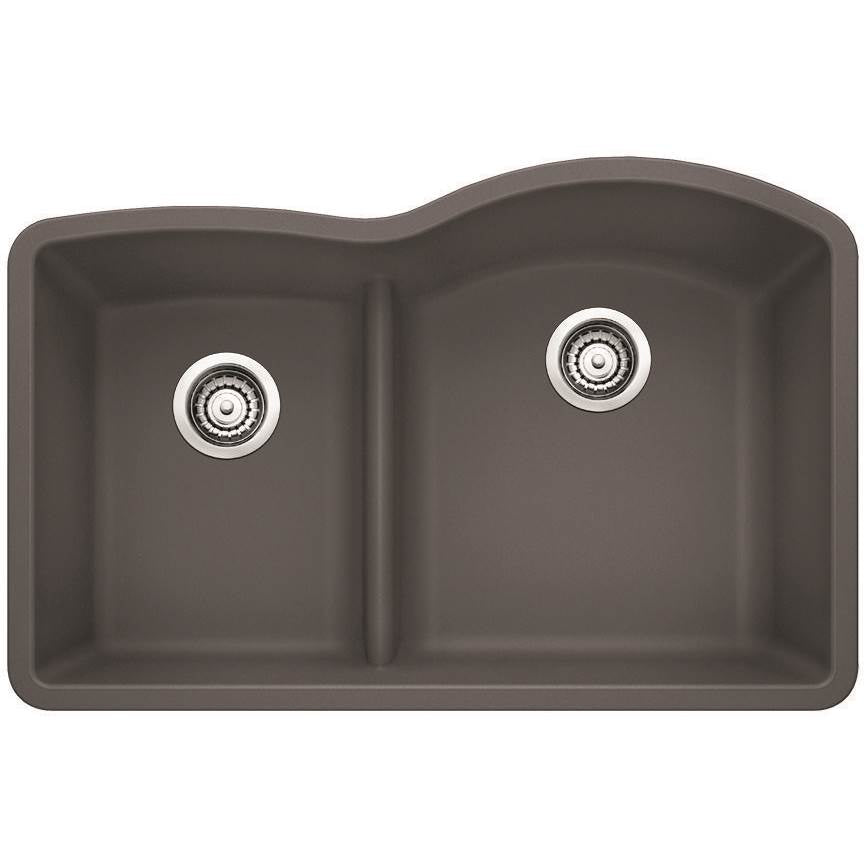 Blanco Diamond 1-3-4 Low Divide Reverse - Cinder - cabinetknobsonline