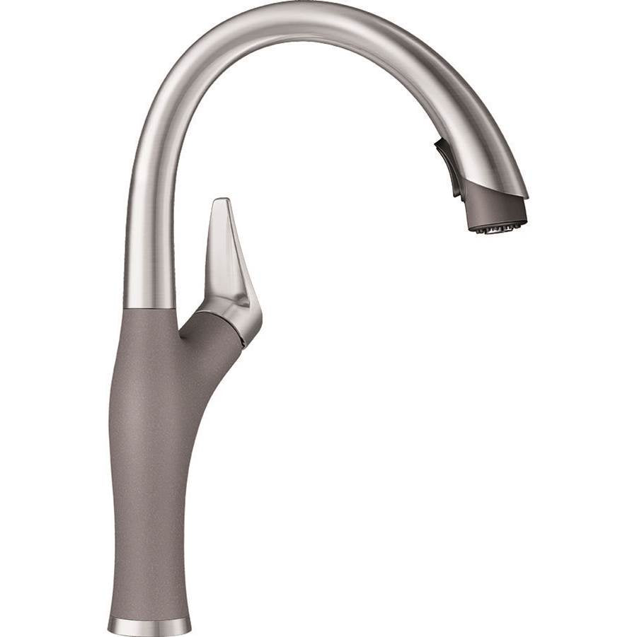 Blanco Artona Pull Down 1.5 gpm - Metallic Gray-Stainless Dual Finish - cabinetknobsonline