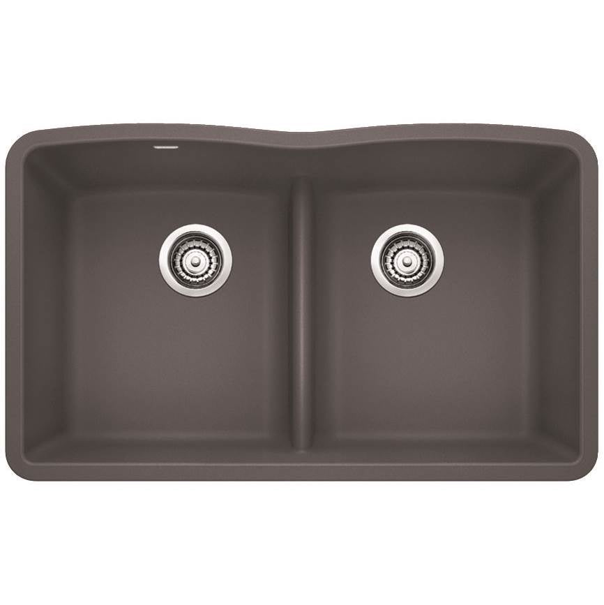 Blanco Diamond Equal Double Low Divide - Cinder - cabinetknobsonline