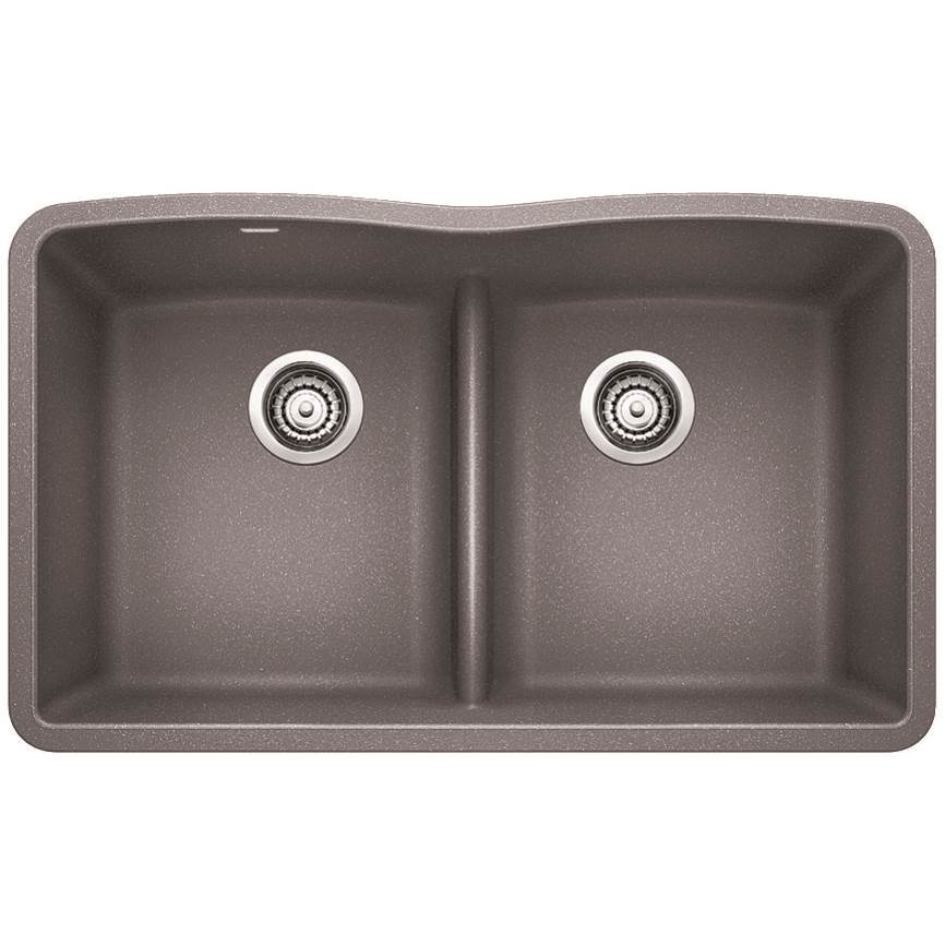 Blanco Diamond Equal Double Low Divide - Metallic Gray - cabinetknobsonline