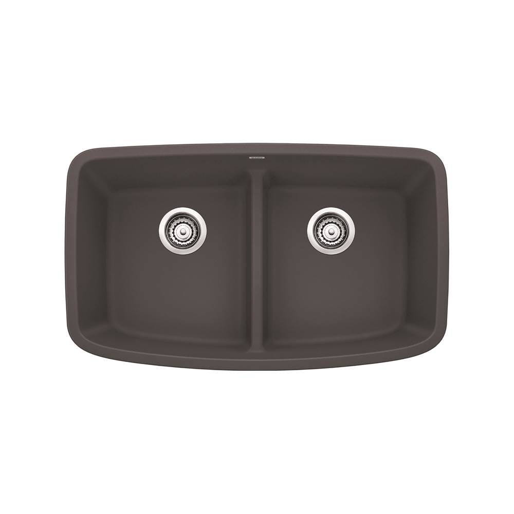 Blanco Valea Equal Double Low Divide - Cinder - cabinetknobsonline