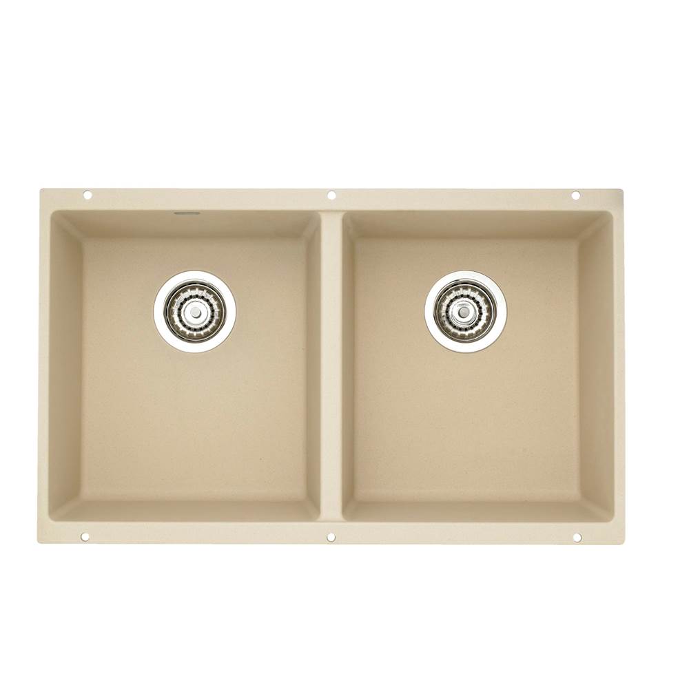 Blanco Precis Equal Double Bowl - Biscotti - cabinetknobsonline