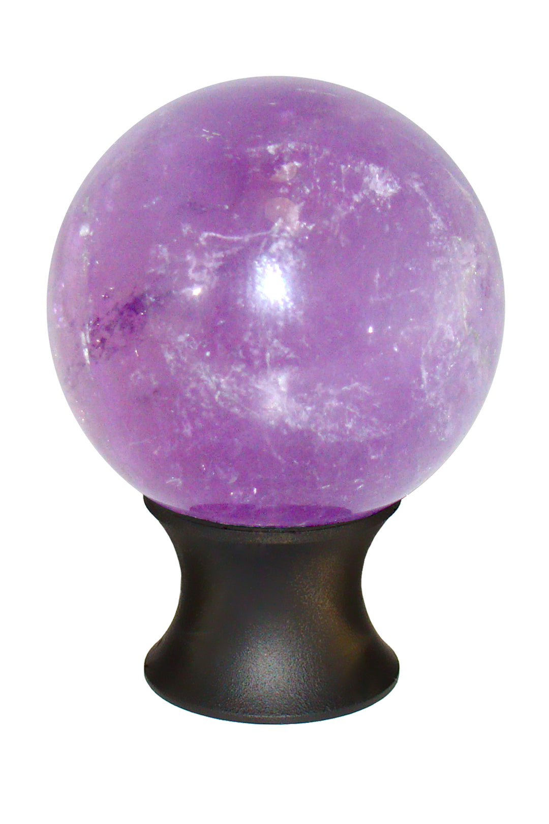 Gemstone Hardware Amethyst Sphere Cabinet Knob-Matte Black - cabinetknobsonline