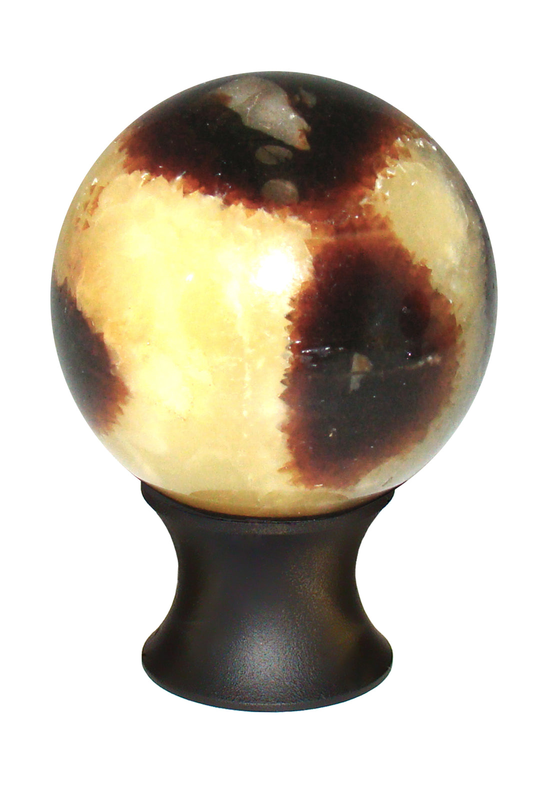 Gemstone Hardware Septarian Sphere Cabinet Knob- Matte Black - cabinetknobsonline