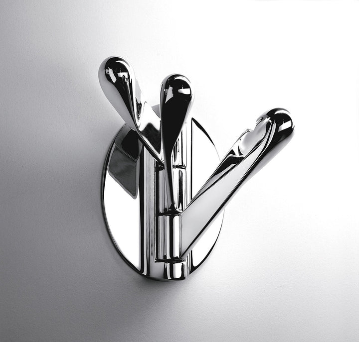 Colombo Design Luna Collection Triple Towel-Robe Hook Chrome - cabinetknobsonline