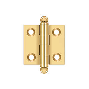 Deltana Architectural Hardware Specialty Solid Brass Hinges & Finials 1.5"x 1.5" Hinge, w- Ball Tips pair - cabinetknobsonline