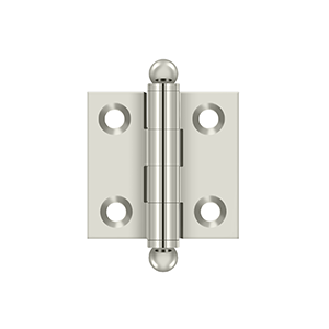 Deltana Architectural Hardware Specialty Solid Brass Hinges & Finials 1.5"x 1.5" Hinge, w- Ball Tips pair - cabinetknobsonline