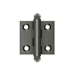Deltana Architectural Hardware Specialty Solid Brass Hinges & Finials 1.5"x 1.5" Hinge, w- Ball Tips pair - cabinetknobsonline