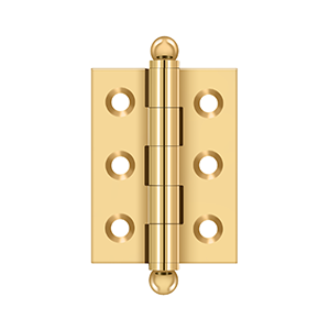 Deltana Architectural Hardware Specialty Solid Brass Hinges & Finials 2"x 1.5" Hinge, w- Ball Tips pair - cabinetknobsonline