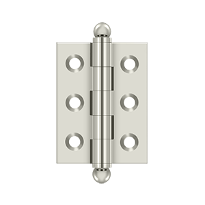 Deltana Architectural Hardware Specialty Solid Brass Hinges & Finials 2"x 1.5" Hinge, w- Ball Tips pair - cabinetknobsonline