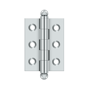 Deltana Architectural Hardware Specialty Solid Brass Hinges & Finials 2"x 1.5" Hinge, w- Ball Tips pair - cabinetknobsonline