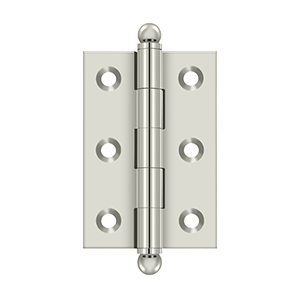 Deltana Architectural Hardware Specialty Solid Brass Hinges & Finials 2.5"x 1.7" Hinge, w- Ball Tips pair - cabinetknobsonline