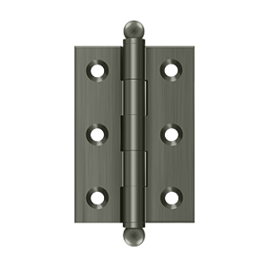 Deltana Architectural Hardware Specialty Solid Brass Hinges & Finials 2.5"x 1.7" Hinge, w- Ball Tips pair - cabinetknobsonline