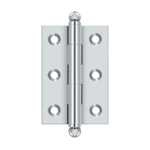 Deltana Architectural Hardware Specialty Solid Brass Hinges & Finials 2.5"x 1.7" Hinge, w- Ball Tips pair - cabinetknobsonline