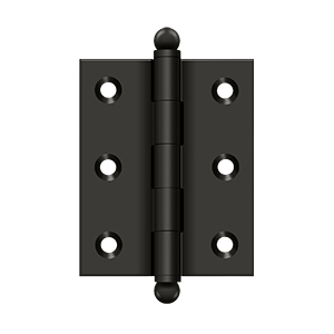 Deltana Architectural Hardware Specialty Solid Brass Hinges & Finials 2 1-2"x 2" Hinge, w- Ball Tips pair - cabinetknobsonline