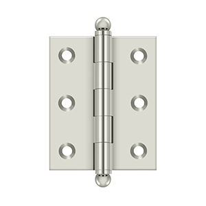 Deltana Architectural Hardware Specialty Solid Brass Hinges & Finials 2 1-2"x 2" Hinge, w- Ball Tips pair - cabinetknobsonline