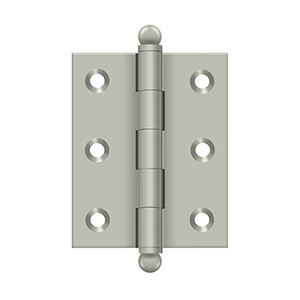 Deltana Architectural Hardware Specialty Solid Brass Hinges & Finials 2 1-2"x 2" Hinge, w- Ball Tips pair - cabinetknobsonline