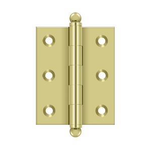 Deltana Architectural Hardware Specialty Solid Brass Hinges & Finials 2 1-2"x 2" Hinge, w- Ball Tips pair - cabinetknobsonline