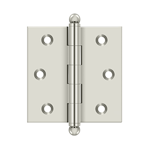 Deltana Architectural Hardware Specialty Solid Brass Hinges & Finials 2 1-2"x 2 1-2" Hinge, w- Ball Tips pair - cabinetknobsonline