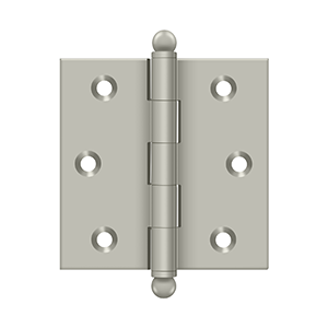Deltana Architectural Hardware Specialty Solid Brass Hinges & Finials 2 1-2"x 2 1-2" Hinge, w- Ball Tips pair - cabinetknobsonline