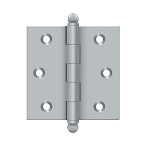 Deltana Architectural Hardware Specialty Solid Brass Hinges & Finials 2 1-2"x 2 1-2" Hinge, w- Ball Tips pair - cabinetknobsonline