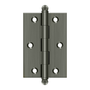 Deltana Architectural Hardware Specialty Solid Brass Hinges & Finials 3"x 2" Hinge, w- Ball Tips pair - cabinetknobsonline