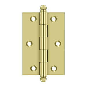 Deltana Architectural Hardware Specialty Solid Brass Hinges & Finials 3"x 2" Hinge, w- Ball Tips pair - cabinetknobsonline