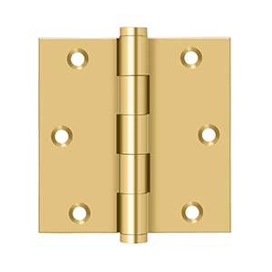 Deltana Architectural Hardware Solid Brass Hinges & Finials 3 1-2" x 3 1-2" Square Hinge pair - cabinetknobsonline