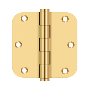 Deltana Architectural Hardware Solid Brass Hinges & Finials 3 1-2"x 3 1-2"x 5-8" Radius Hinges pair - cabinetknobsonline
