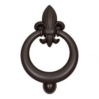 ATLAS HOMEWARES CABINET HARDWARE FLEUR DE LYS DOOR KNOCKER AGED BRONZE - cabinetknobsonline