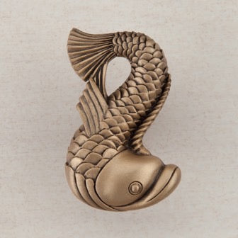 Acorn Manufacturing Cabinet Hardware 1-3-4" Dolphin Cabinet Knob - Museum Gold - cabinetknobsonline