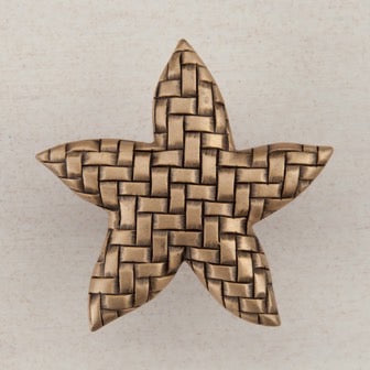 Acorn Manufacturing Cabinet Hardware 1-3-4" Woven Star Cabinet Knob - Museum Gold - cabinetknobsonline