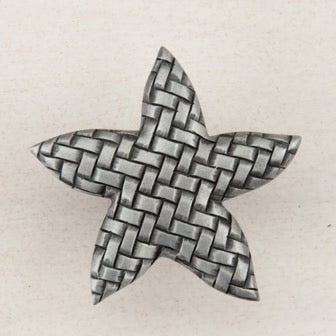 Acorn Manufacturing Cabinet Hardware 1-3-4" Woven Star Cabinet Knob - Antique Pewter - cabinetknobsonline