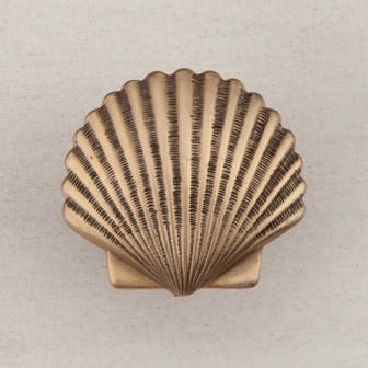 Acorn Manufacturing Cabinet Hardware 1-3-8" Small Scallop Cabinet Knob - Museum Gold - cabinetknobsonline