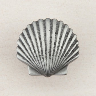 Acorn Manufacturing Cabinet Hardware 1-3-8" Small Scallop Cabinet Knob - Antique Pewter - cabinetknobsonline