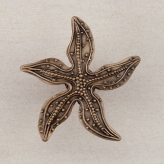 Acorn Manufacturing Cabinet Hardware 1-7-8" Beaded Starfish Cabinet Knob - Museum Gold - cabinetknobsonline