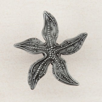 Acorn Manufacturing Cabinet Hardware 1-7-8" Beaded Starfish Cabinet Knob - Antique Pewter - cabinetknobsonline