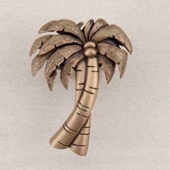 Acorn Manufacturing Cabinet Hardware 1-7-8" Palm Tree Cabinet Knob - Museum Gold - cabinetknobsonline