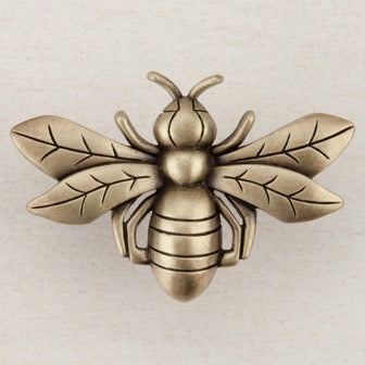 Acorn Manufacturing Cabinet Hardware  1-1-2" Bee Cabinet Knob - Antique Brass - cabinetknobsonline