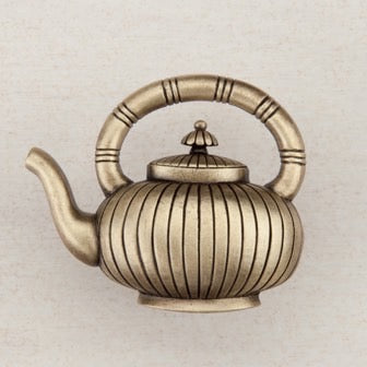 Acorn Manufacturing Cabinet Hardware 1-1-2" Teapot Cabinet Knob - Antique Brass - cabinetknobsonline