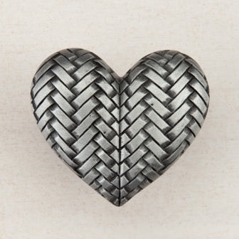 Acorn Manufacturing Cabinet Hardware 1-1-2" Woven Heart Cabinet Knob Antique Pewter - cabinetknobsonline