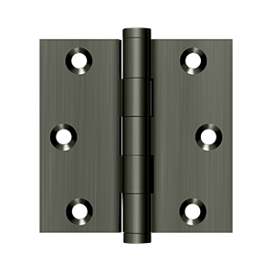 Deltana Architectural Hardware Solid Brass Hinges & Finials 3"x 3" Square Hinge pair - cabinetknobsonline