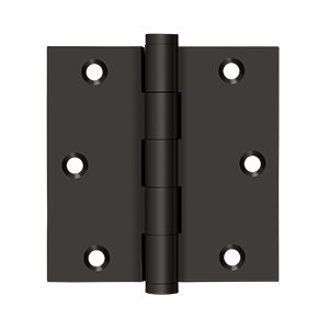 Deltana Architectural Hardware Solid Brass Hinges & Finials 3 1-2" x 3 1-2" Square Hinge, Residential pair - cabinetknobsonline
