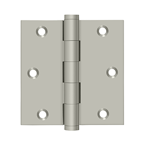 Deltana Architectural Hardware Solid Brass Hinges & Finials 3 1-2" x 3 1-2" Square Hinge pair - cabinetknobsonline