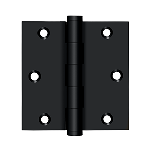 Deltana Architectural Hardware Solid Brass Hinges & Finials 3 1-2" x 3 1-2" Square Hinge, Residential pair - cabinetknobsonline