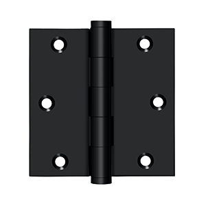 Deltana Architectural Hardware Solid Brass Hinges & Finials 3 1-2" x 3 1-2" Square Hinge pair - cabinetknobsonline