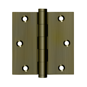 Deltana Architectural Hardware Solid Brass Hinges & Finials 3 1-2" x 3 1-2" Square Hinge pair - cabinetknobsonline