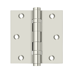 Deltana Architectural Hardware Solid Brass Hinges & Finials 3 1-2"x 3 1-2" Square Hinge, Ball Bearings pair - cabinetknobsonline